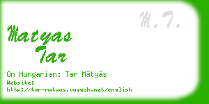 matyas tar business card