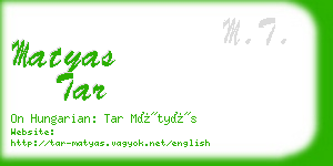 matyas tar business card